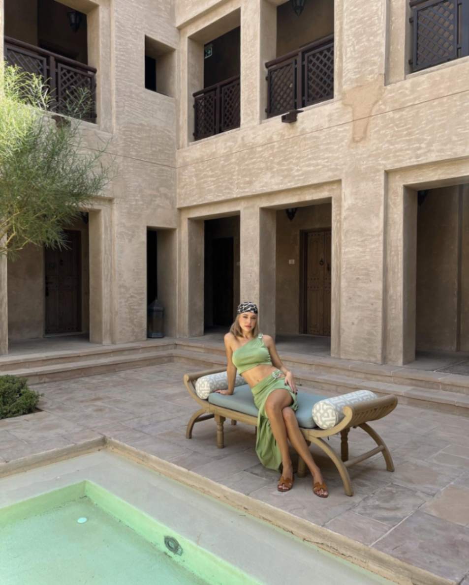 Gamze Erçel - Eila Green One Shoulder Knitted Crop Top - Lyndon Green Knitted Skirt with Side Slit | Moeva | RTW Skirts | Each week unveils new pieces—luxury swimwear, fluid resort silhouettes, and elevated summer-to-evening essentials designed to carry you from coastal escapes to city nights.