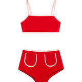 Sunny Red Square-Neck and High-Waist Kids Bikini Set with Pocket Detail | Moeva | | Each week unveils new pieces—luxury swimwear, fluid resort silhouettes, and elevated summer-to-evening essentials designed to carry you from coastal escapes to city nights.