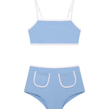 Sunny Blue Square-Neck and High-Waist Kids Bikini Set with Pocket Detail | Moeva | | Each week unveils new pieces—luxury swimwear, fluid resort silhouettes, and elevated summer-to-evening essentials designed to carry you from coastal escapes to city nights.