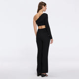Evangeline Black-White High-Waist Straight-Leg Pants | Moeva | Women RTW Pants | Each week unveils new pieces—luxury swimwear, fluid resort silhouettes, and elevated summer-to-evening essentials designed to carry you from coastal escapes to city nights.