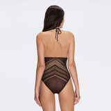 Villone Halter Neck Brown Swimsuit | Moeva | Swimsuit | Each week unveils new pieces—luxury swimwear, fluid resort silhouettes, and elevated summer-to-evening essentials designed to carry you from coastal escapes to city nights.