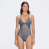 Villone Halter Neck Blue Knitted Swimsuit | Moeva | Swimsuit | Each week unveils new pieces—luxury swimwear, fluid resort silhouettes, and elevated summer-to-evening essentials designed to carry you from coastal escapes to city nights.
