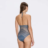 Villone Halter Neck Blue Knitted Swimsuit | Moeva | Swimsuit | Each week unveils new pieces—luxury swimwear, fluid resort silhouettes, and elevated summer-to-evening essentials designed to carry you from coastal escapes to city nights.