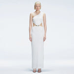 Violet White One-Shoulder Textured Maxi Dress with Cut-Out Detail | Moeva | Dress | Each week unveils new pieces—luxury swimwear, fluid resort silhouettes, and elevated summer-to-evening essentials designed to carry you from coastal escapes to city nights.