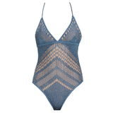 Villone Halter Neck Blue Knitted Swimsuit | Moeva | Swimsuit | Each week unveils new pieces—luxury swimwear, fluid resort silhouettes, and elevated summer-to-evening essentials designed to carry you from coastal escapes to city nights.