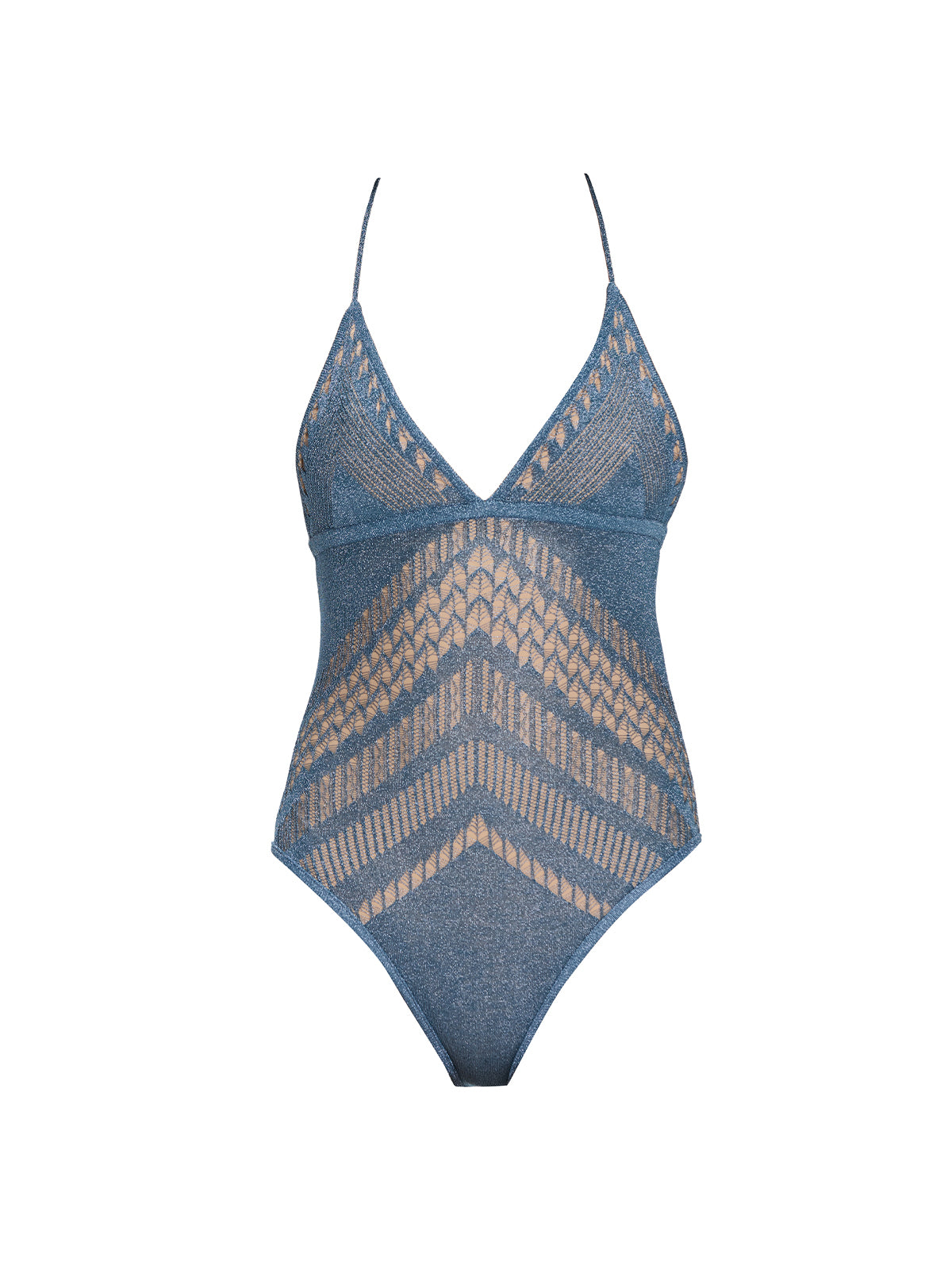 Villone Halter Neck Blue Knitted Swimsuit | Moeva | Swimsuit | Each week unveils new pieces—luxury swimwear, fluid resort silhouettes, and elevated summer-to-evening essentials designed to carry you from coastal escapes to city nights.