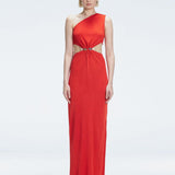 Aslısah Alkoclar - Violet Red One-Shoulder Textured Maxi Dress with Cut-Out Detail | Moeva | Dress | Each week unveils new pieces—luxury swimwear, fluid resort silhouettes, and elevated summer-to-evening essentials designed to carry you from coastal escapes to city nights.
