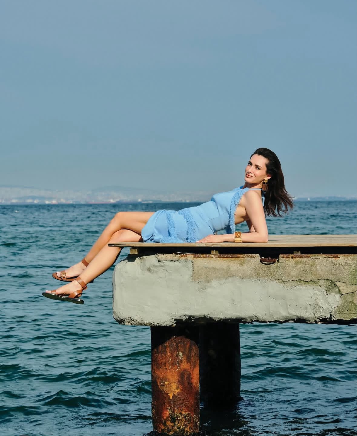 Hande Doğandemir - Nebula And Arlo Fringe Asymmetric Blue Knit Set | Moeva | Set | Each week unveils new pieces—luxury swimwear, fluid resort silhouettes, and elevated summer-to-evening essentials designed to carry you from coastal escapes to city nights.