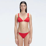 Zella Red Triangle Mid Coverage Solid Bikini Sets | Moeva | Bikini Set | Each week unveils new pieces—luxury swimwear, fluid resort silhouettes, and elevated summer-to-evening essentials designed to carry you from coastal escapes to city nights.
