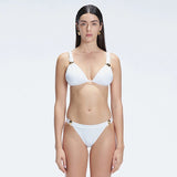 Zella White Triangle Mid Coverage Solid Bikini Sets | Moeva | Bikini Set | Each week unveils new pieces—luxury swimwear, fluid resort silhouettes, and elevated summer-to-evening essentials designed to carry you from coastal escapes to city nights.