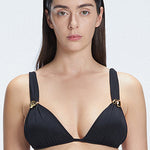 Zella Black Triangle Solid Bikini Top | Moeva | Bikini Top | Each week unveils new pieces—luxury swimwear, fluid resort silhouettes, and elevated summer-to-evening essentials designed to carry you from coastal escapes to city nights.