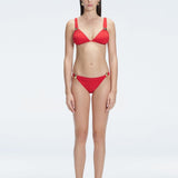 Natalie Lim Suarez - Zella Red Triangle Mid Coverage Solid Bikini Sets | Moeva | Bikini Sets | Each week unveils new pieces—luxury swimwear, fluid resort silhouettes, and elevated summer-to-evening essentials designed to carry you from coastal escapes to city nights.