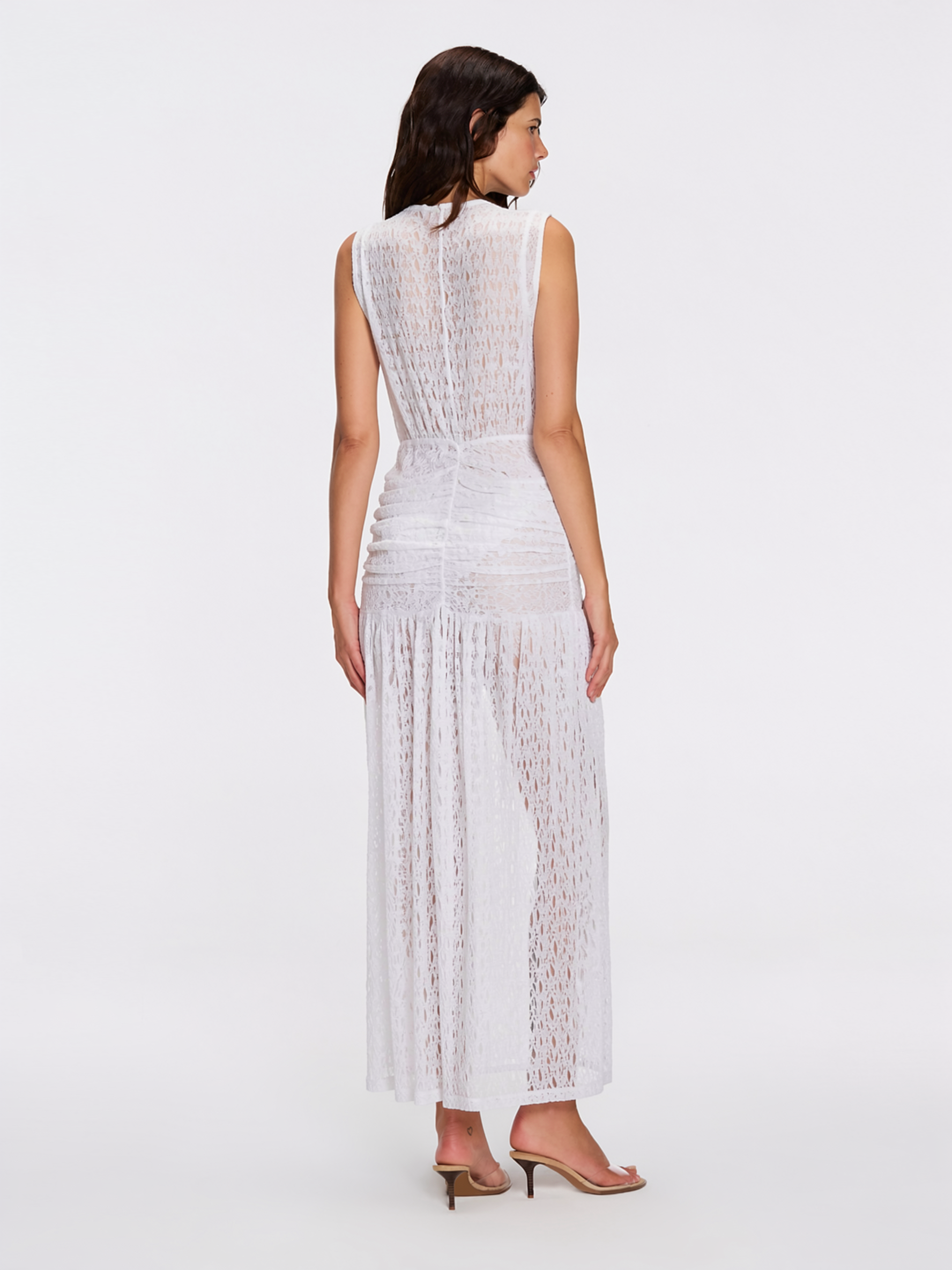 Aveline White Sleeveless Lace Maxi Kaftan Dress | Moeva | Dress | Each week unveils new pieces—luxury swimwear, fluid resort silhouettes, and elevated summer-to-evening essentials designed to carry you from coastal escapes to city nights.
