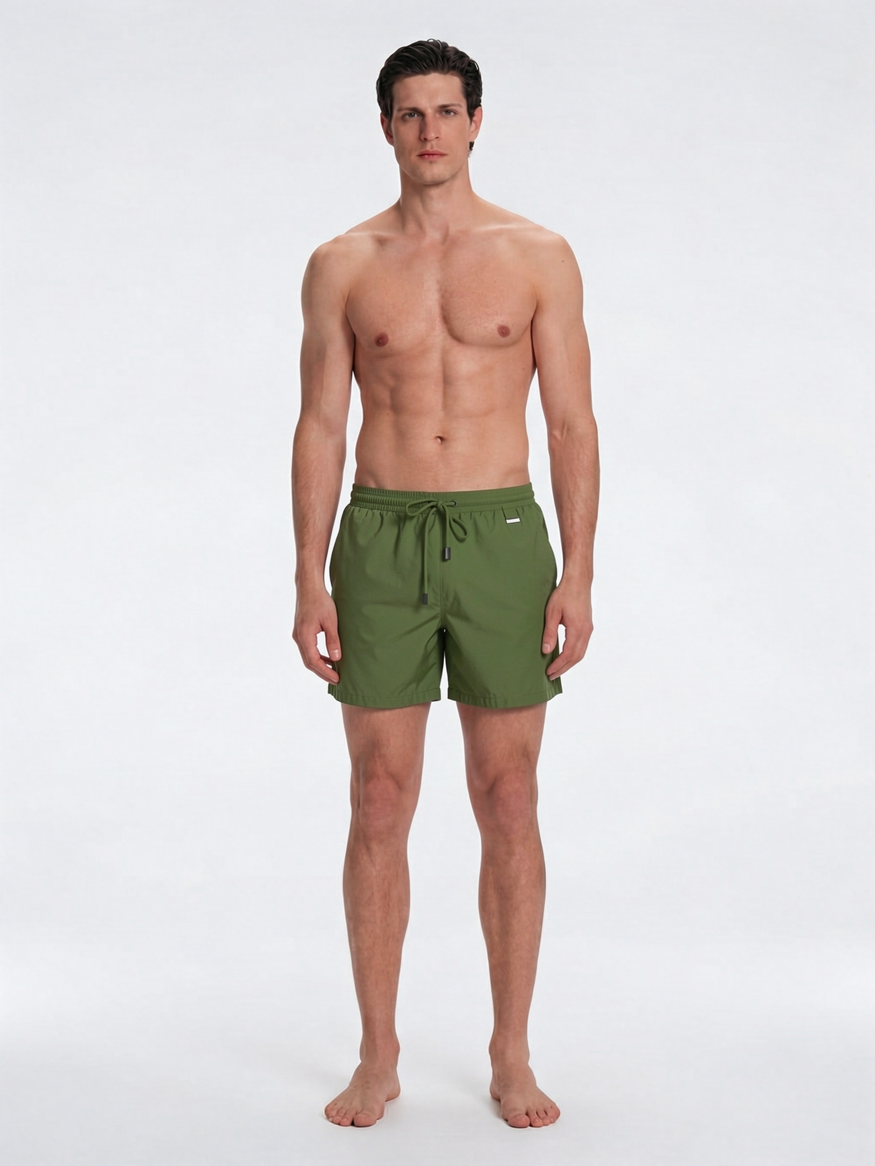 Louis Army Green Quick-Dry Swim Shorts | Moeva | Shorts | Each week unveils new pieces—luxury swimwear, fluid resort silhouettes, and elevated summer-to-evening essentials designed to carry you from coastal escapes to city nights.