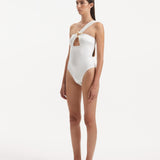 Halin White One Shoulder Satin Swimsuit | Moeva | Swimsuit | Each week unveils new pieces—luxury swimwear, fluid resort silhouettes, and elevated summer-to-evening essentials designed to carry you from coastal escapes to city nights.