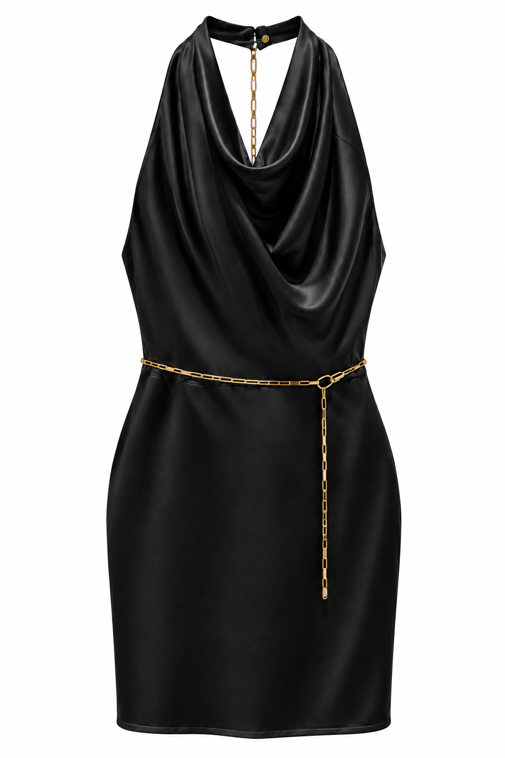 Eugenie Black Halter Neck Open Back Silk Mini Dress by Moeva | Dress from MOEVA's luxury swimwear and resortwear collection, perfect for beach days, resort escapes and summer styling.