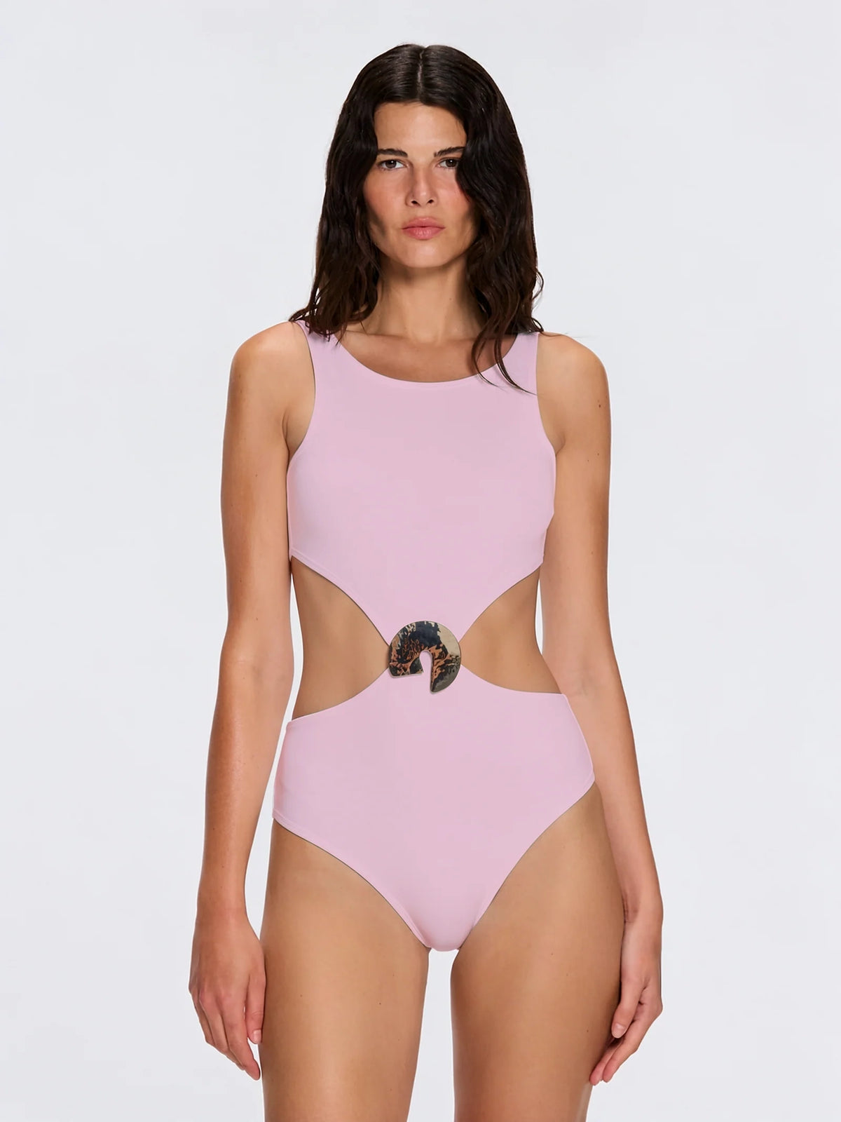 Honora Pink High Neck One Piece Swimsuit