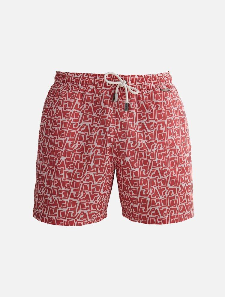 Louis Red Mosaic Quick-Dry Swim Shorts | Moeva | Men Ultralight Swim Shorts | Each week unveils new pieces—luxury swimwear, fluid resort silhouettes, and elevated summer-to-evening essentials designed to carry you from coastal escapes to city nights.