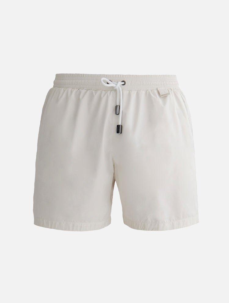 Louis White Quick-Dry Swim Shorts | Moeva | Men Ultralight Swim Shorts | Each week unveils new pieces—luxury swimwear, fluid resort silhouettes, and elevated summer-to-evening essentials designed to carry you from coastal escapes to city nights.