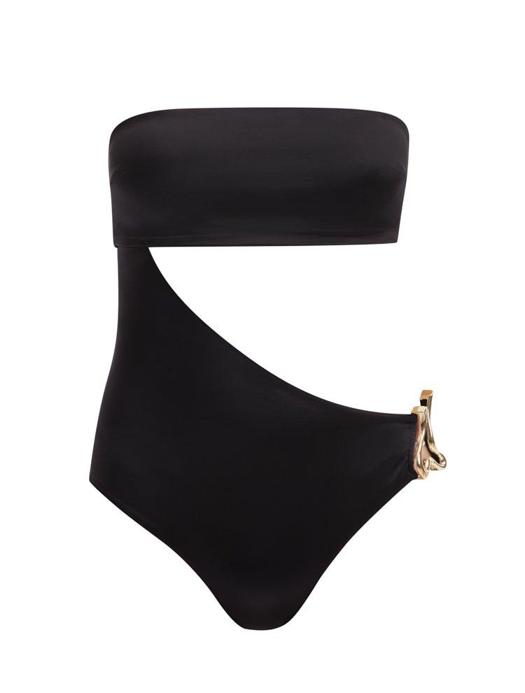 Gigi & Bella Hadid - Marilla Black Bandeau Satin Swimsuit | Moeva | Swimsuit | Each week unveils new pieces—luxury swimwear, fluid resort silhouettes, and elevated summer-to-evening essentials designed to carry you from coastal escapes to city nights.