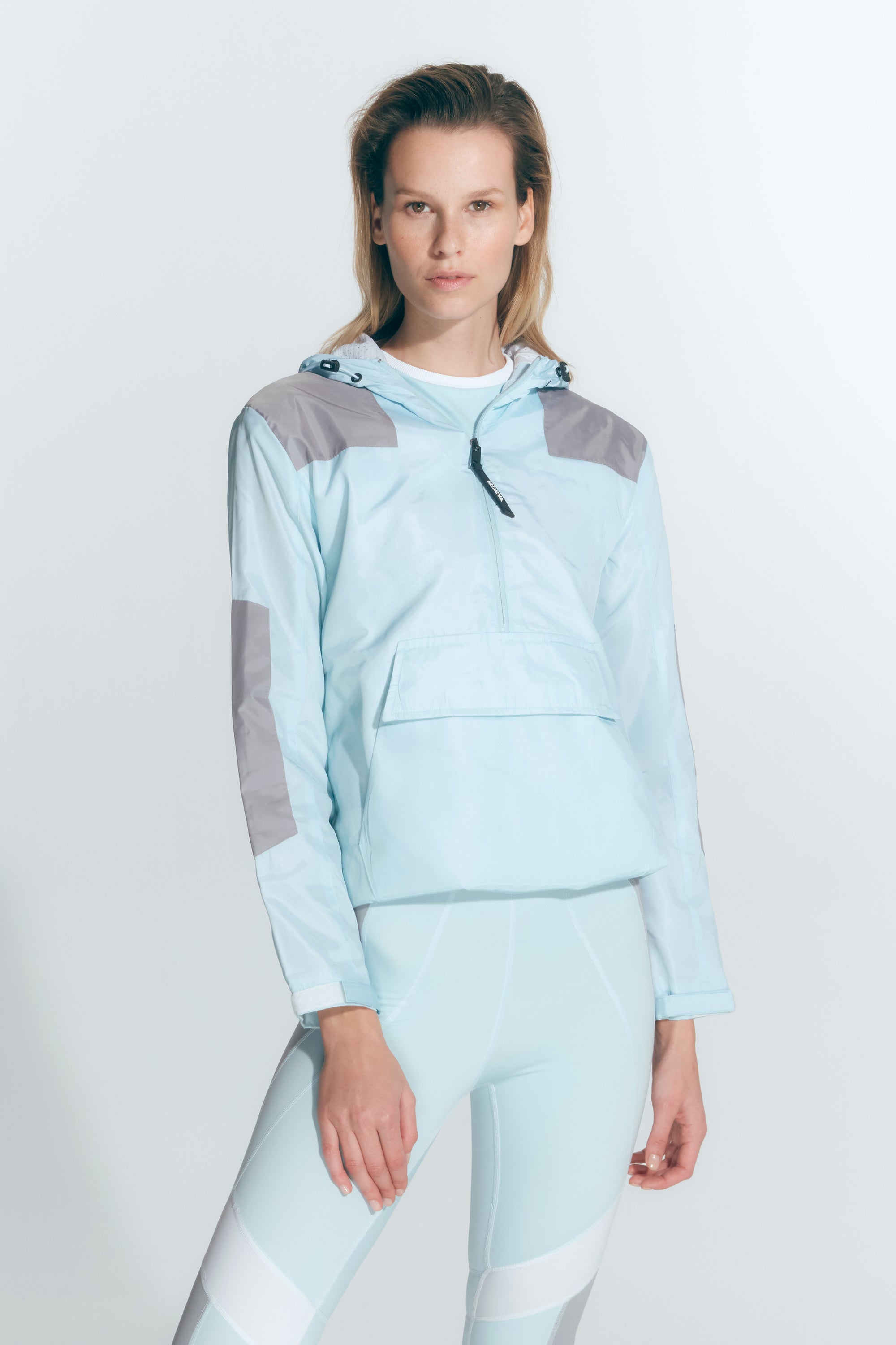 Marlena Green/Grey/White Jacket | Moeva | Activewear | Each week unveils new pieces—luxury swimwear, fluid resort silhouettes, and elevated summer-to-evening essentials designed to carry you from coastal escapes to city nights.