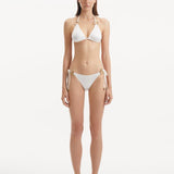 Rhea White Triangle Side Tie Satin Bikini Set | Moeva | | Each week unveils new pieces—luxury swimwear, fluid resort silhouettes, and elevated summer-to-evening essentials designed to carry you from coastal escapes to city nights.