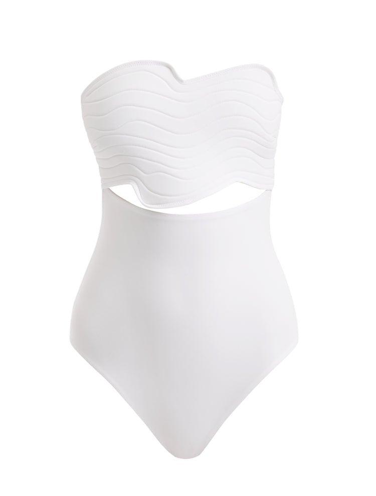 Adria White Bandeu Swimsuit | Moeva | Swimsuit | Each week unveils new pieces—luxury swimwear, fluid resort silhouettes, and elevated summer-to-evening essentials designed to carry you from coastal escapes to city nights.