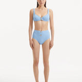 Adva Baby Blue High Waist Textured Bikini Bottom | Moeva | Bikini Bottom | Each week unveils new pieces—luxury swimwear, fluid resort silhouettes, and elevated summer-to-evening essentials designed to carry you from coastal escapes to city nights.
