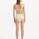 Adva Yellow High Waist Textured Bikini Bottom | Moeva | Bikini Bottom | Each week unveils new pieces—luxury swimwear, fluid resort silhouettes, and elevated summer-to-evening essentials designed to carry you from coastal escapes to city nights.