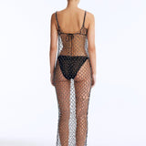 Aliana Black Macrame Net Maxi Dress with Glass Bead Details | Moeva | Beachwear Dresses | Each week unveils new pieces—luxury swimwear, fluid resort silhouettes, and elevated summer-to-evening essentials designed to carry you from coastal escapes to city nights.