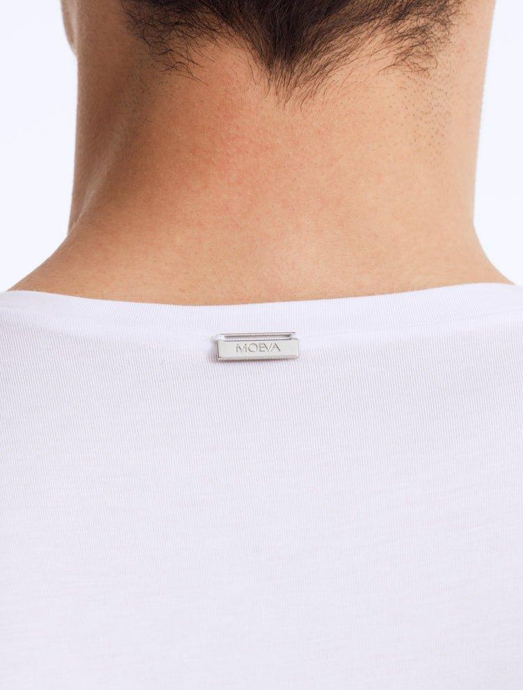 Atlas White Cotton Round Neck T-Shirt | Moeva | Men Round Neck Shirts | Each week unveils new pieces—luxury swimwear, fluid resort silhouettes, and elevated summer-to-evening essentials designed to carry you from coastal escapes to city nights.