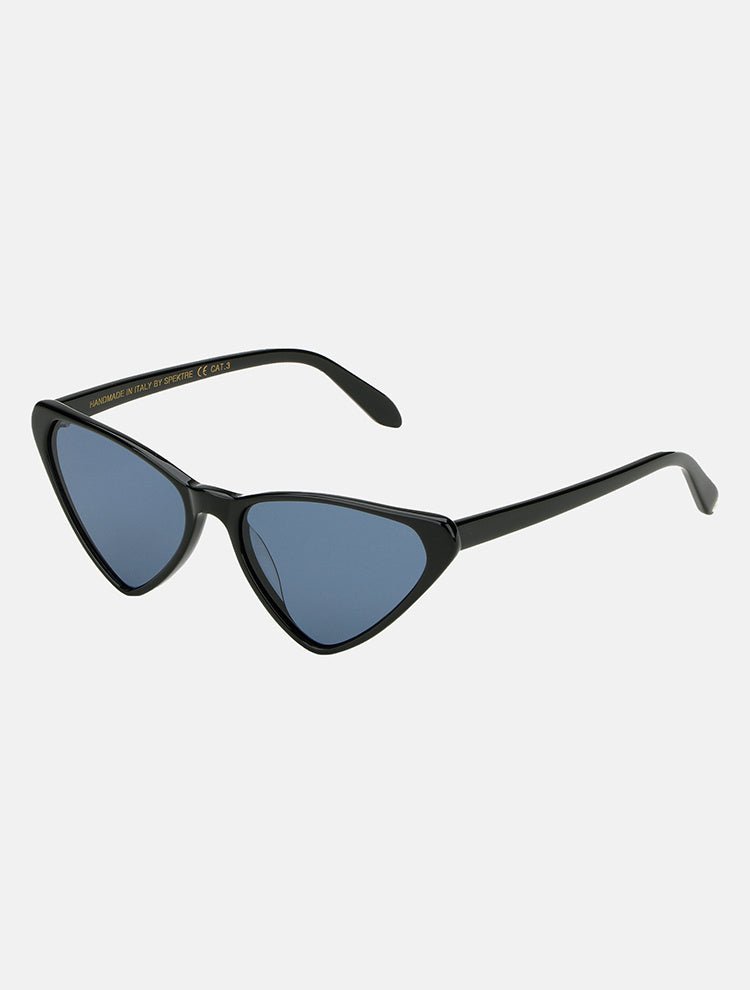 Front View of Aurora Black Sunglasses - 100% UV protection, Made in Italy, Acetate, MOEVA Luxury Swimwear   