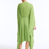 Bethany Green V Neck Belted Silk Kaftan | Moeva | Kaftan | Each week unveils new pieces—luxury swimwear, fluid resort silhouettes, and elevated summer-to-evening essentials designed to carry you from coastal escapes to city nights.