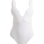 Natalie Lim Suarez - Breena White V Neck Swimsuit | Moeva | Swimsuit | Each week unveils new pieces—luxury swimwear, fluid resort silhouettes, and elevated summer-to-evening essentials designed to carry you from coastal escapes to city nights.