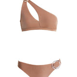Calix Bronze One Shoulder Mid Coverage Bikini Set | Moeva | Bikini Sets | Each week unveils new pieces—luxury swimwear, fluid resort silhouettes, and elevated summer-to-evening essentials designed to carry you from coastal escapes to city nights.
