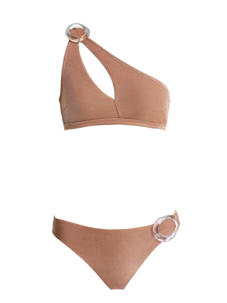Calix Bronze One Shoulder Mid Coverage Bikini Set | Moeva | Bikini Sets | Each week unveils new pieces—luxury swimwear, fluid resort silhouettes, and elevated summer-to-evening essentials designed to carry you from coastal escapes to city nights.