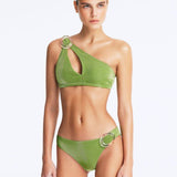 Calix Green Mid Coverage Bikini Bottom | Moeva | Bikini Bottom | Each week unveils new pieces—luxury swimwear, fluid resort silhouettes, and elevated summer-to-evening essentials designed to carry you from coastal escapes to city nights.