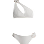 Calix Silver One Shoulder Mid Coverage Bikini Set | Moeva | Bikini Set | Each week unveils new pieces—luxury swimwear, fluid resort silhouettes, and elevated summer-to-evening essentials designed to carry you from coastal escapes to city nights.