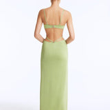 Calla Green Knitted U-Wire Maxi Dress with Cut-Outs | Moeva | RTW Dresses | Each week unveils new pieces—luxury swimwear, fluid resort silhouettes, and elevated summer-to-evening essentials designed to carry you from coastal escapes to city nights.