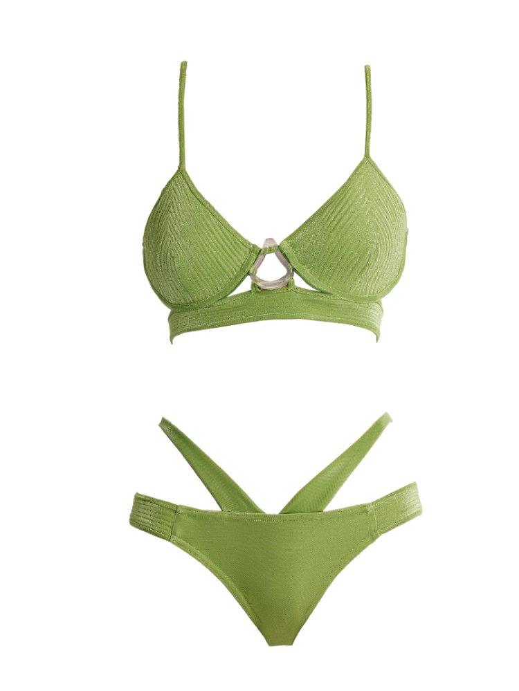 Cassia Green Underwired Mid Coverage Bikini Set | Moeva | Bikini Sets | Each week unveils new pieces—luxury swimwear, fluid resort silhouettes, and elevated summer-to-evening essentials designed to carry you from coastal escapes to city nights.