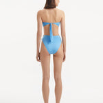 Clyde Baby Blue High Waist Satin Bikini Bottom | Moeva | Bikini Bottom | Each week unveils new pieces—luxury swimwear, fluid resort silhouettes, and elevated summer-to-evening essentials designed to carry you from coastal escapes to city nights.