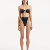 Clyde Black High Waist Satin Bikini Bottom | Moeva | Bikini Bottom | Each week unveils new pieces—luxury swimwear, fluid resort silhouettes, and elevated summer-to-evening essentials designed to carry you from coastal escapes to city nights.