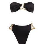 Georgina Mazzeo - Clyde Black Bandeau High Waist Satin Bikini Set | Moeva | Bikini Set | Each week unveils new pieces—luxury swimwear, fluid resort silhouettes, and elevated summer-to-evening essentials designed to carry you from coastal escapes to city nights.