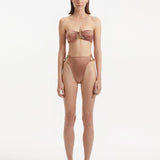 Clyde Brown High Waist Satin Bikini Bottom | Moeva | Bikini Bottom | Each week unveils new pieces—luxury swimwear, fluid resort silhouettes, and elevated summer-to-evening essentials designed to carry you from coastal escapes to city nights.