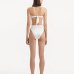Clyde White High Waist Satin Bikini Bottom | Moeva | Bikini Bottom | Each week unveils new pieces—luxury swimwear, fluid resort silhouettes, and elevated summer-to-evening essentials designed to carry you from coastal escapes to city nights.