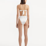 Clyde White High Waist Satin Bikini Bottom | Moeva | Bikini Bottom | Each week unveils new pieces—luxury swimwear, fluid resort silhouettes, and elevated summer-to-evening essentials designed to carry you from coastal escapes to city nights.