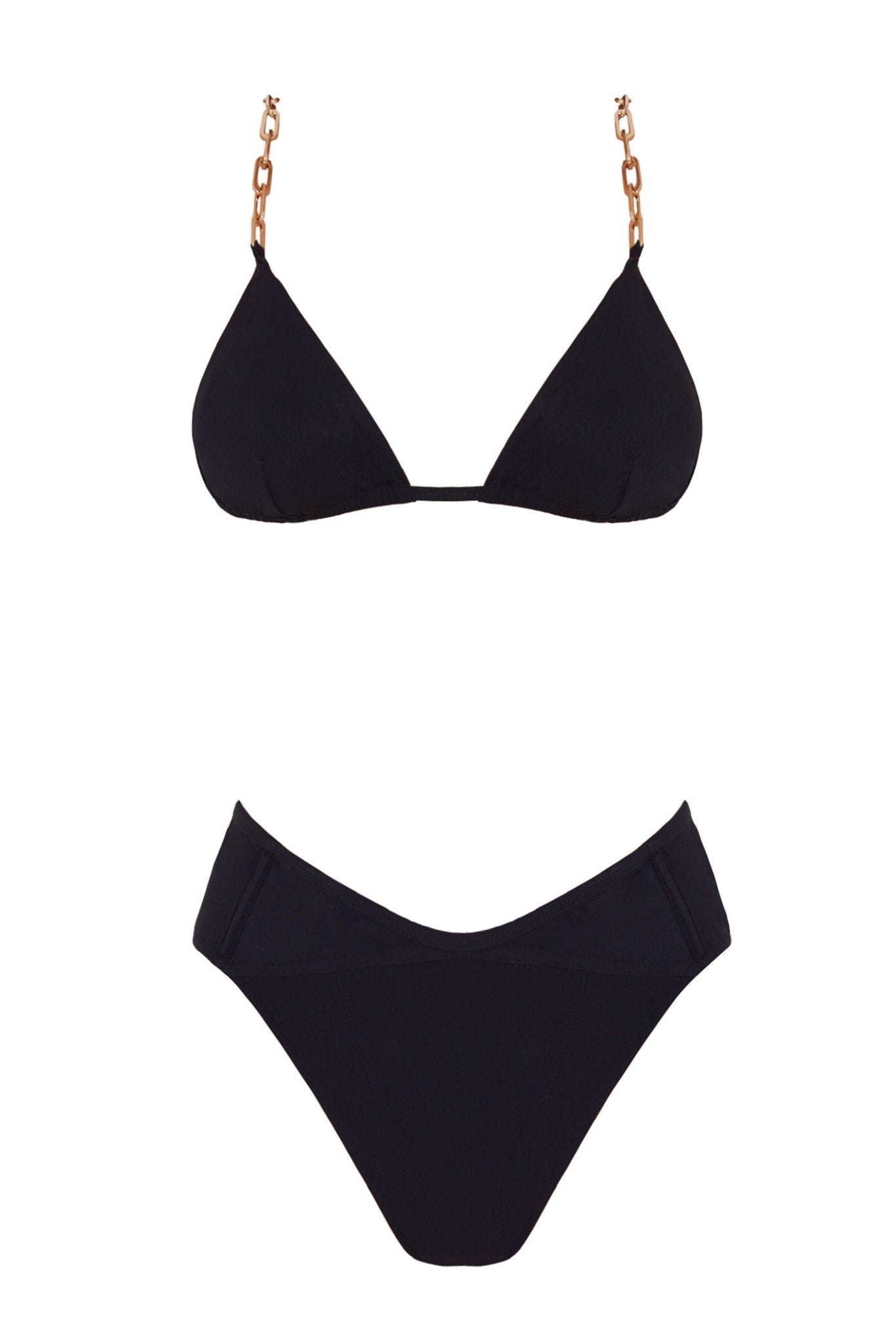 Como Black Triangle High Waist Solid Bikini Set | Moeva | Bikini Set | Each week unveils new pieces—luxury swimwear, fluid resort silhouettes, and elevated summer-to-evening essentials designed to carry you from coastal escapes to city nights.