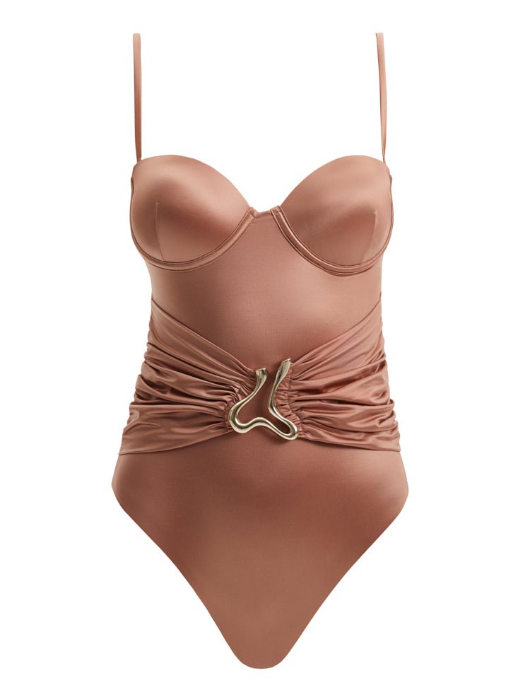 Coral Brown Swimsuit -Swimsuit Moeva