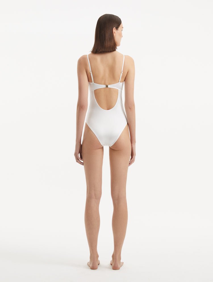 Coral White Swimsuit -Swimsuit Moeva