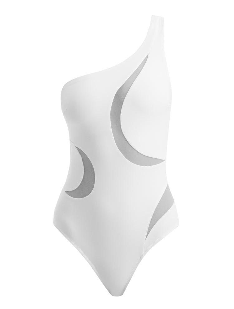 Delta White Swimsuit -Swimsuit Moeva